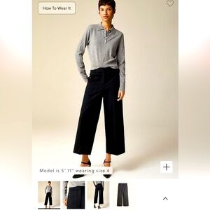 J Crew Sydney Black Crop Pant. Size 4 Never worn.
